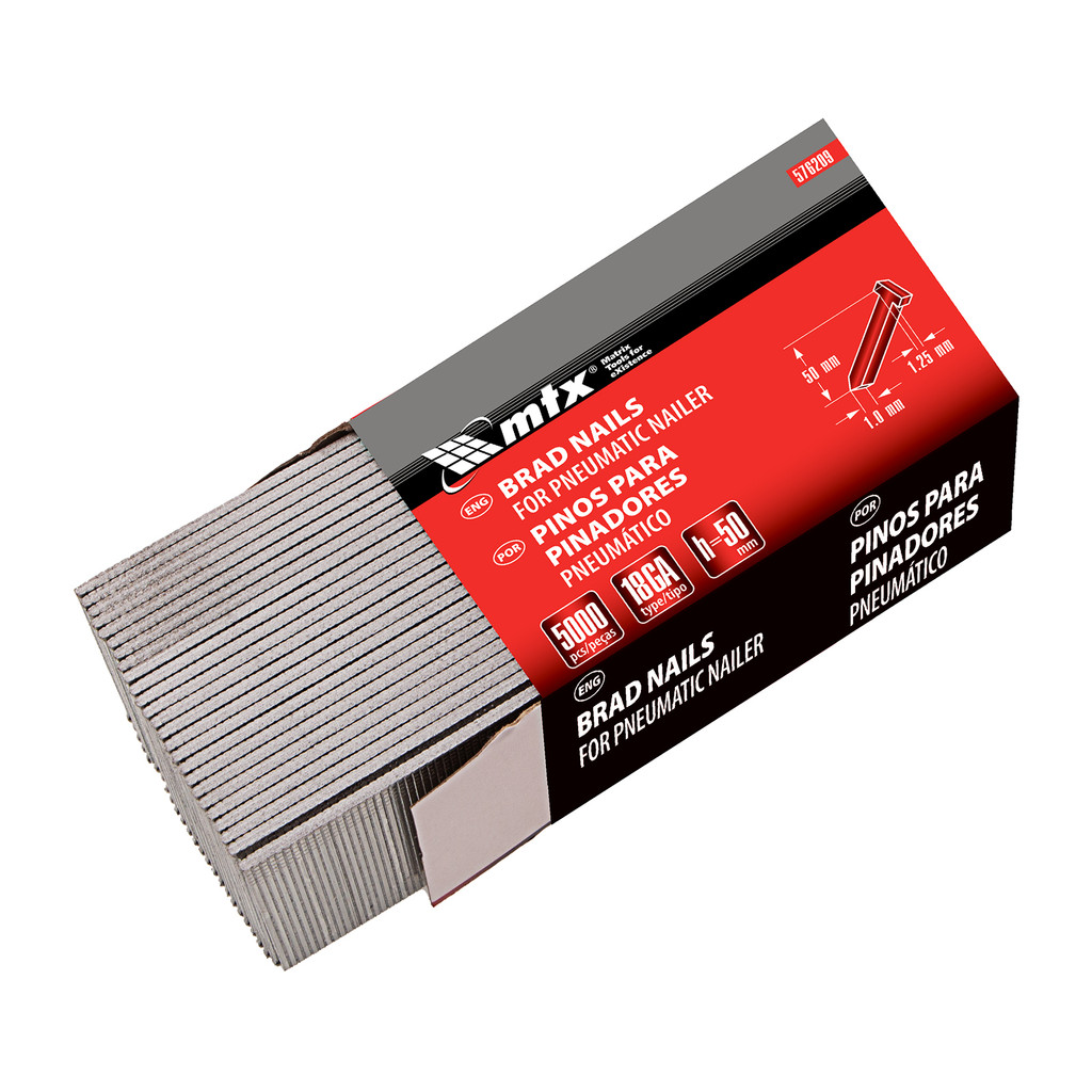 PINOS PARA PINADORES PNEUMATICO, COMPRIMENTO 50MM, LARGURA 1,25MM, ESPESSURA 1MM, 5000 PCS // MTX em Oferta na Shopee