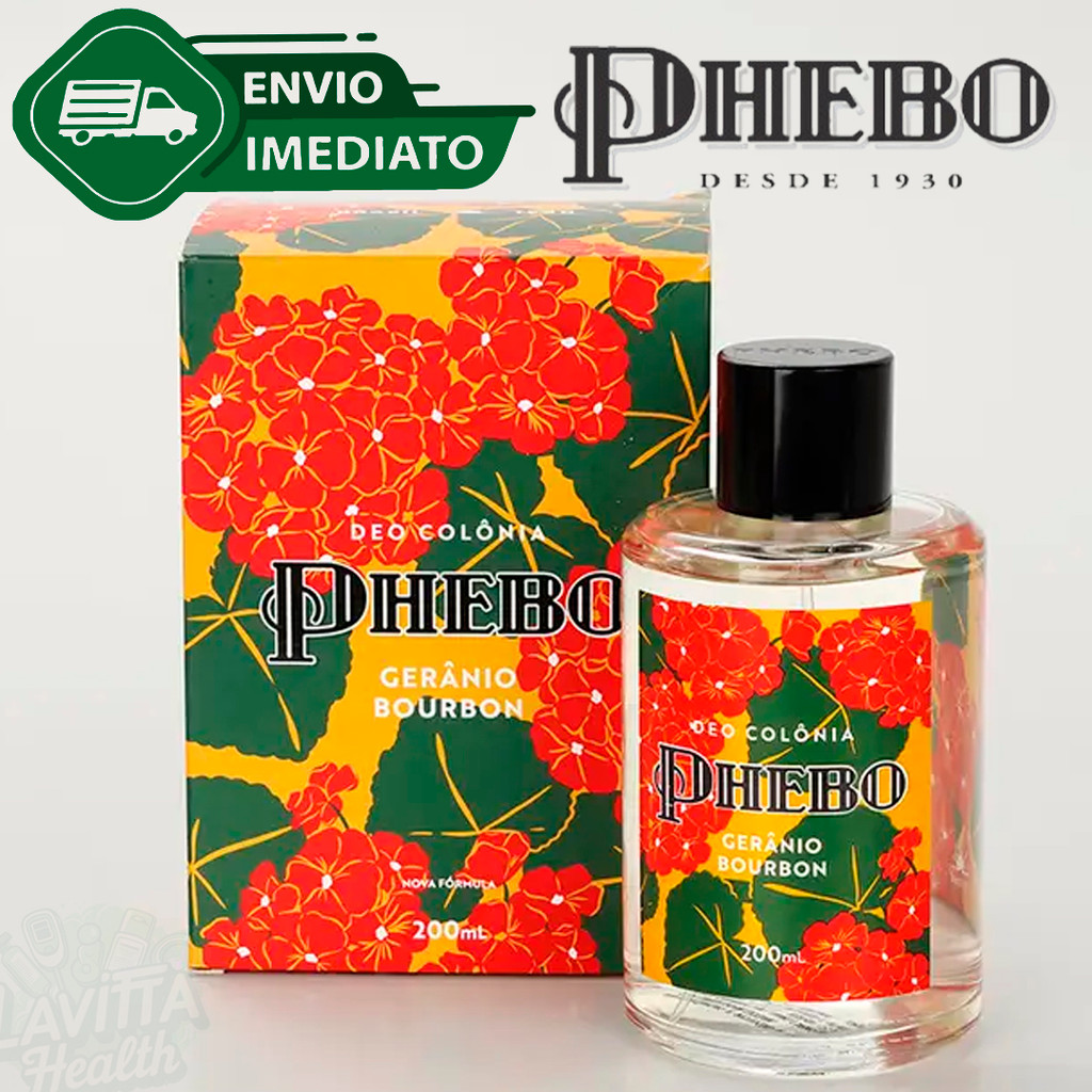 Colônia Gerânio Bourbon Phebo Perfume Corporais Cheirosa Boa Fixação 200ml Envio Imediato
