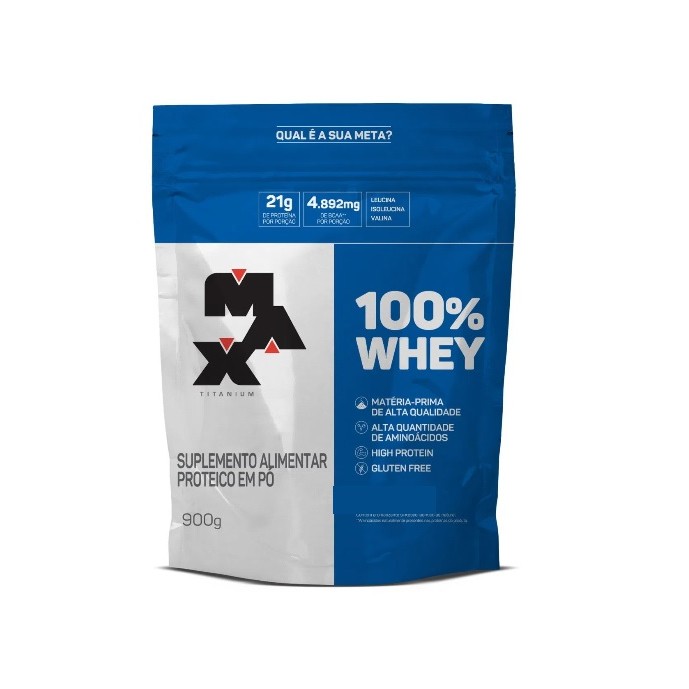 Whey 100% Concentrado Baunilha Refil 900g Max Titanium