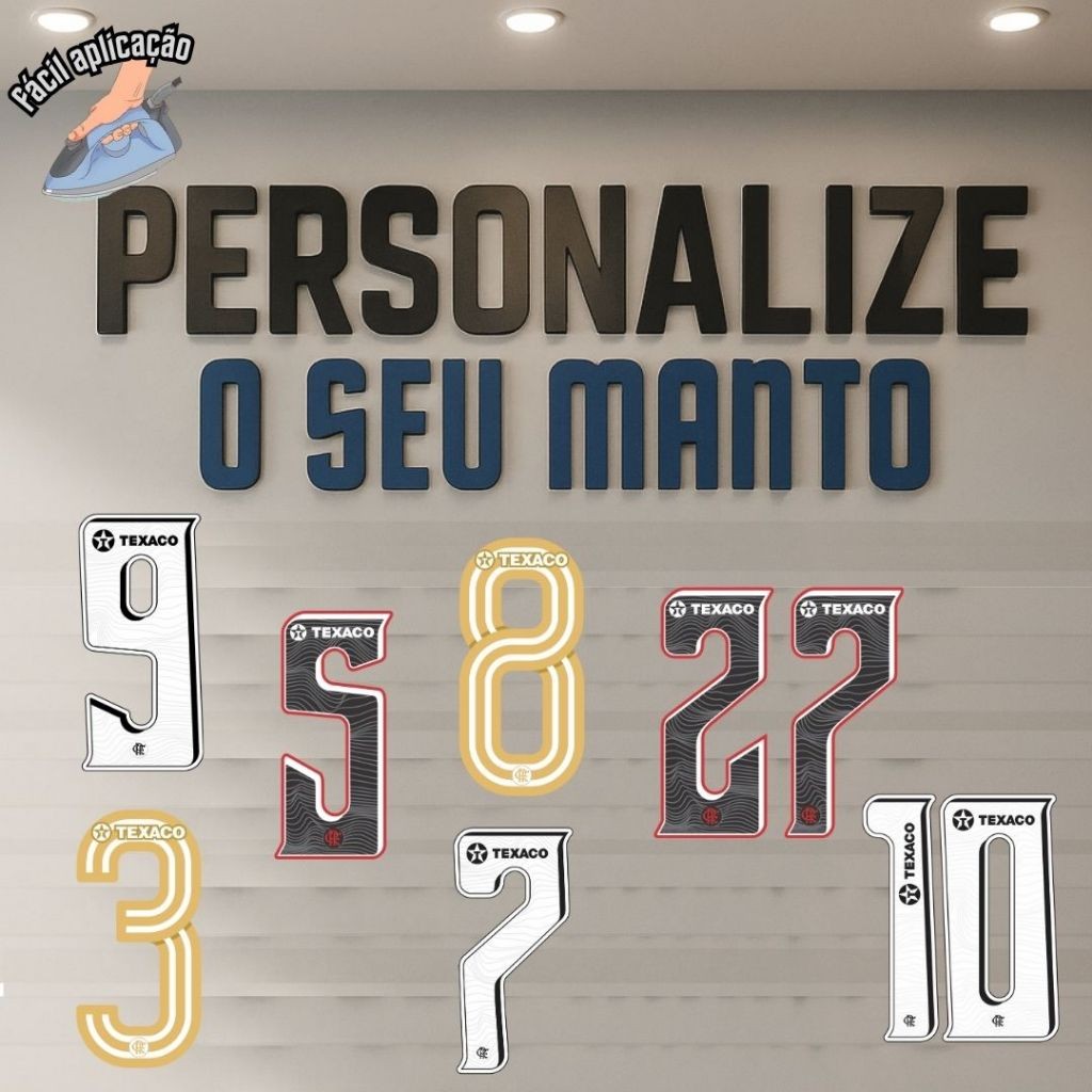 KitTermocolante Nome + Número Patrocinio 2025 Para Personalização Camisa Time  Futebol