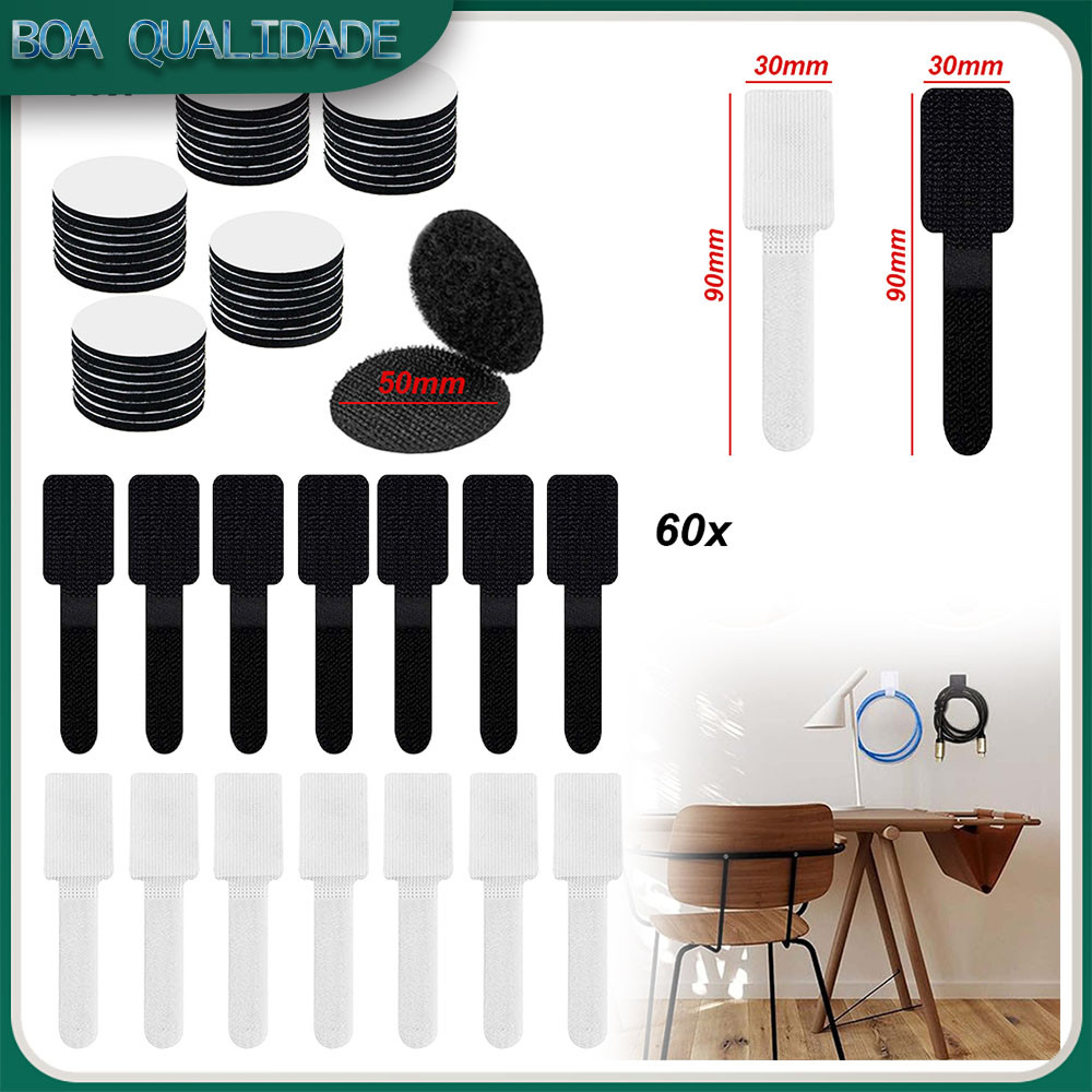 Fivela de Velcro redonda gancho fivela adesivo decoração de parede 100x