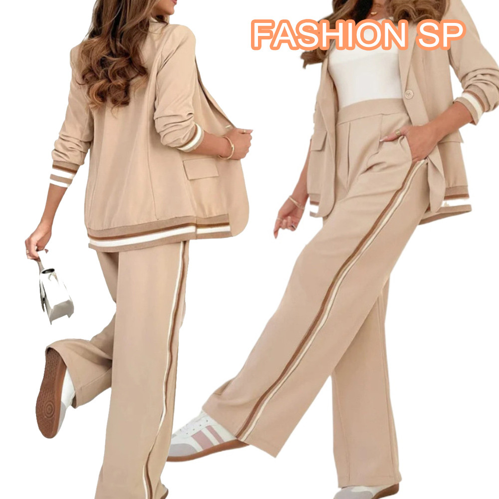 Blazer Feminino Com Calça Social Conjunto Elegante Moda Alta Qualidade em Oferta na Shopee