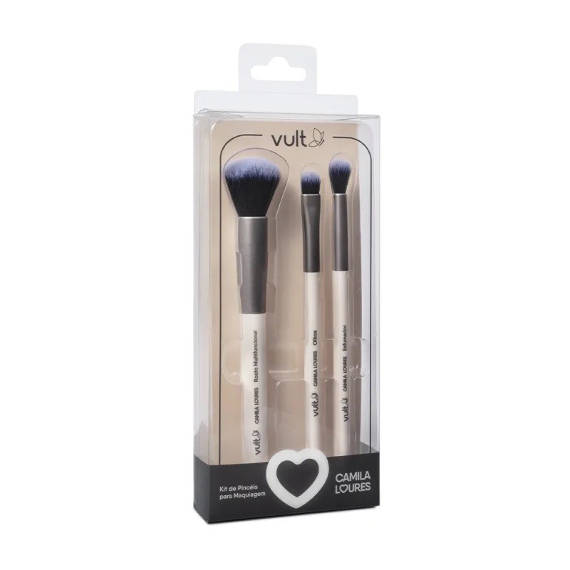 Kit de Pincéis Para Maquiagem Camila Loures (3 itens) Vult