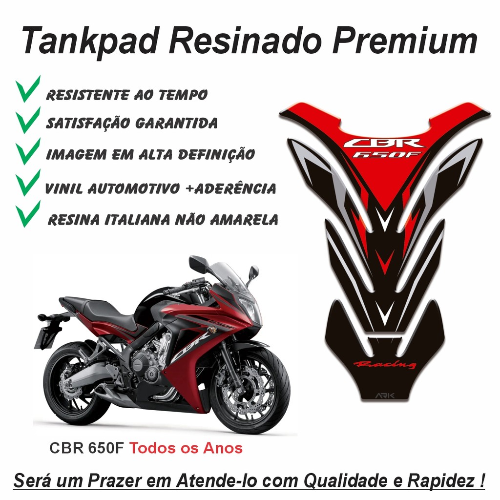 Adesivo Protetor De Tanque 3d Resinado Moto Honda Cbr650f Cbr 650F
