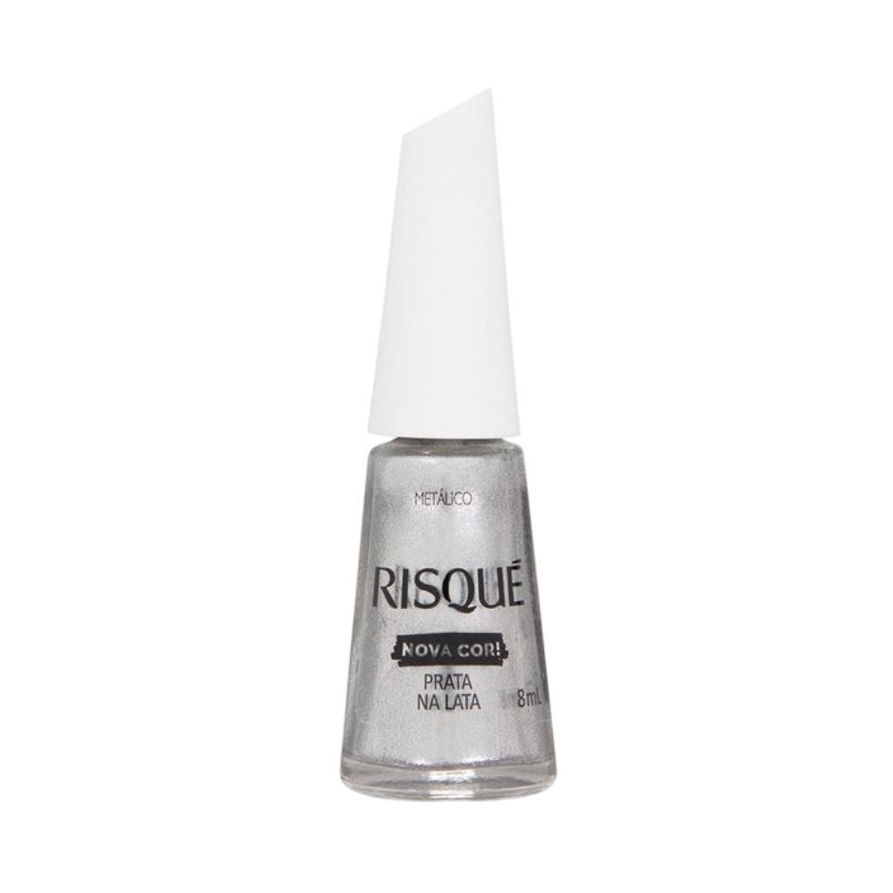 Esmalte Risqué Prata Na Lata 8ml em Oferta na Shopee