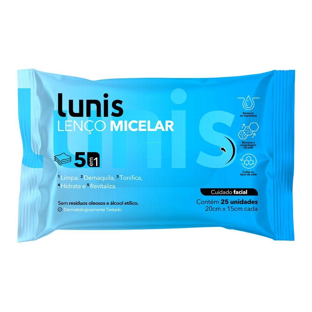 Lenco Micelar Lunis 5 Em 1 Com 25 Unidades em Oferta na Shopee