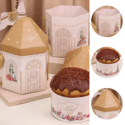 5 CASINHA NATAL GRANDE PARA PANETONE DOCE CANDURA 5181 ( JANGO NATAL 2025 )