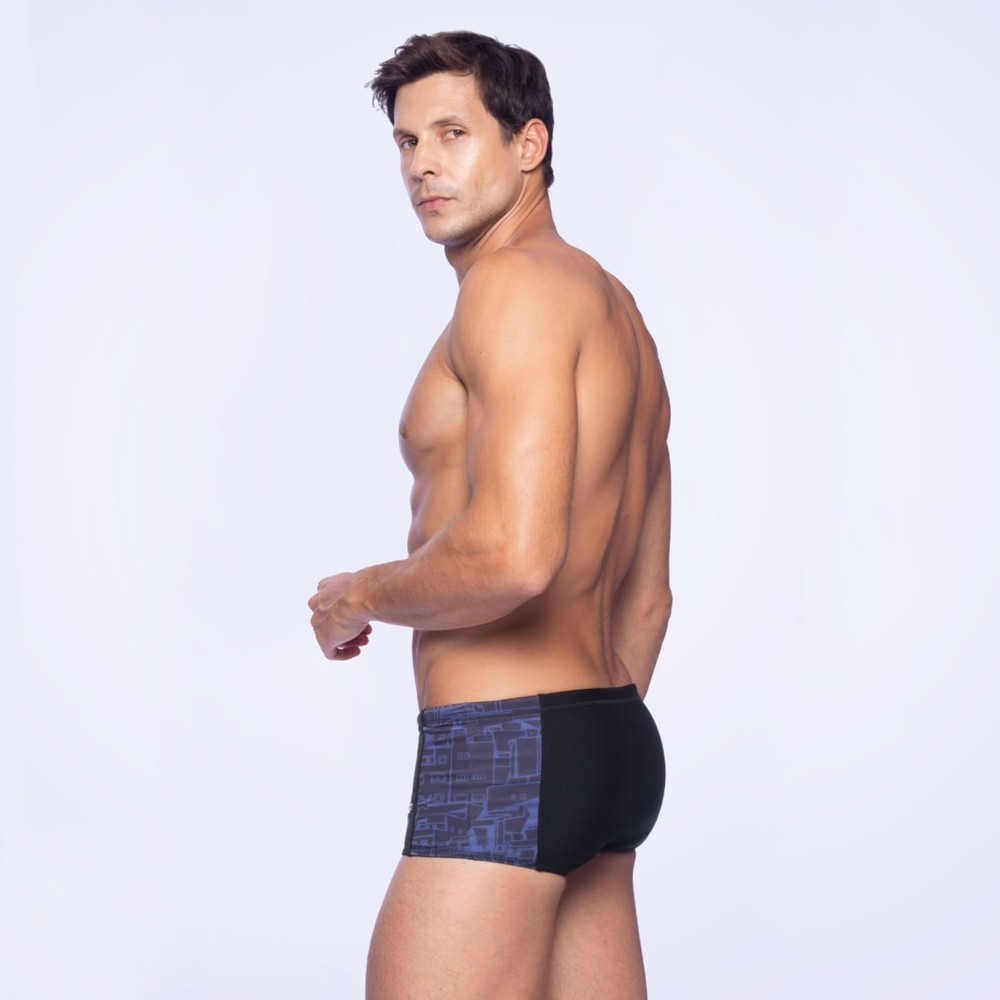 Sunga Tradicional Comunidade Adulto Lazer Praia Piscina Natação Speedo - AZUL NOTURNO PRETO