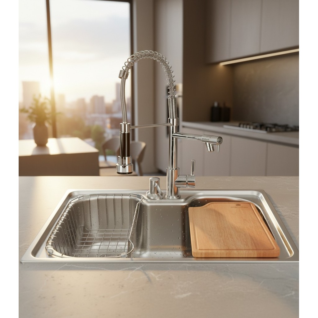 Kit Cuba Gourmet Cozinha Inox 304 + Torneira Gourmet + Tábua em Oferta na Shopee