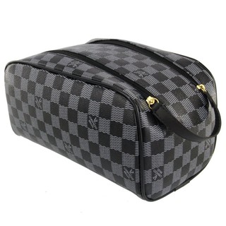 Necessaire Luxo Estilo Xadrez Masculina Feminina Organizador Grande Espaçosa Viagem Trabalho