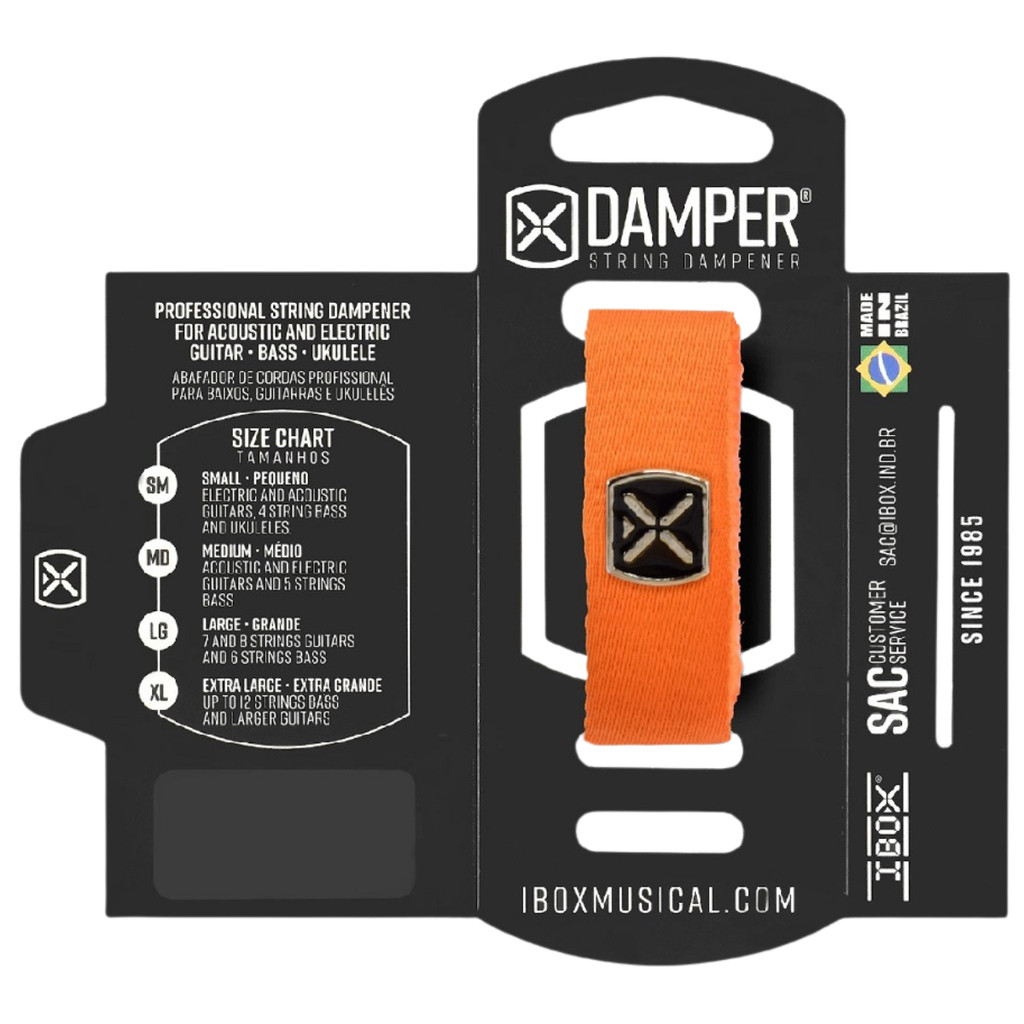 Abafador Damper Laranja DTMD23 Ibox Poliéster Tag Metal MD Médio Instrumentos Guitarra Violão Baixo