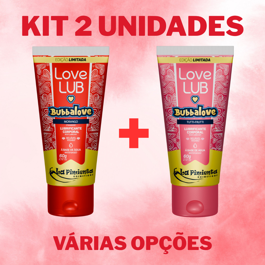 Kit 2 Lubrificante Íntimo Comestível Base De agua Bubbalove 60g | CAMPEÃO DE VENDAS | Love Lub em Oferta na Shopee