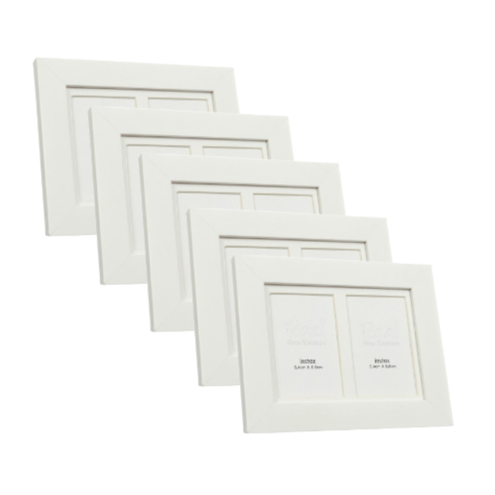 Kit 5x Porta Retrato Instax mini Fujifilm Branco p/ 10 fotos