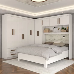 Guarda-Roupa Casal Modulado com Cama Belgrado 11 Portas 6 Gavetas - Panorama Móveis