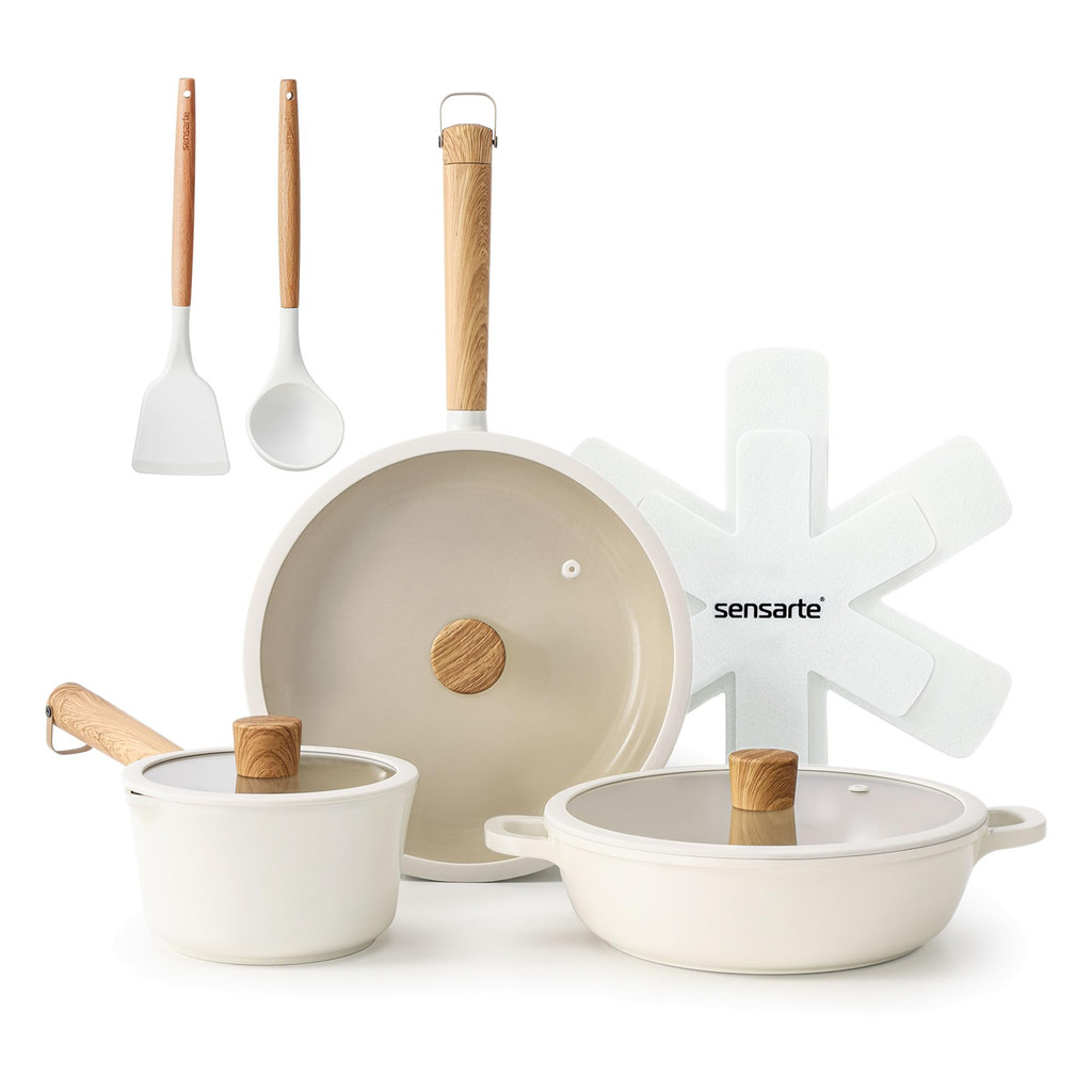 Conjunto de panelas SENSARTE PASCA, frigideira, panela de cerâmica, panela de sukiyaki, frigideira antiaderente, utensí