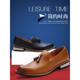 Mocassins masculinos com borla estilo britânico, roupa Formal de um Pedal, sapatos casuais vermelhos de couro genuíno, b