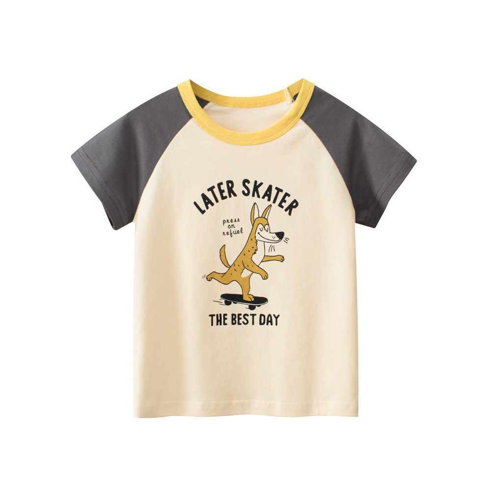 27 crianças marca puro algodão verão roupas infantis dos desenhos animados de manga curta impresso camiseta menino bebê 