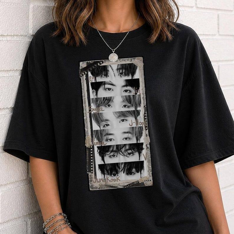 「Mina Hana」Camiseta Unissex BTS Tema Idol Core Estampa Colorida Fofa Confortável Estilosa Moda Feminina