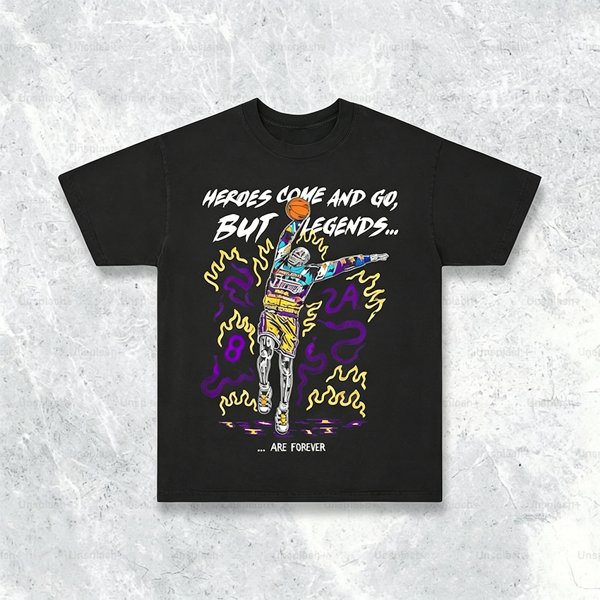 Camiseta Oversized Masculina Feminina Estampada Kobe Bryant Lenda Basquete Streetwear Casual