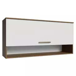 Armário Aéreo 105 cm 1 Porta Basculante Rustic/Branco Lille Madesa
