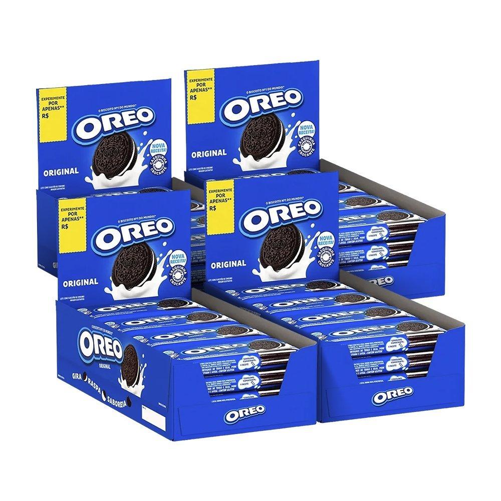 Biscoito Oreo Original Recheado Baunilha 18g - Kit com 4 Displays (64 Unidades)
