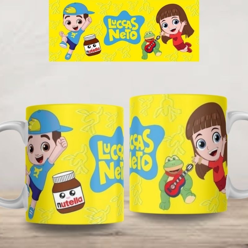 Xícara Caneca Personalizada Lucas Neto Xícara 325ml  Cerâmica Porcelana Presente Lembrança Novidade Novidade