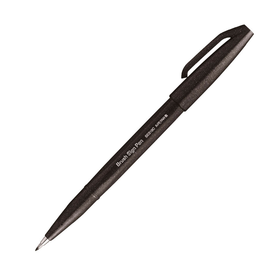 Caneta hidrográfica Brush Sign Pen Preta Pentel