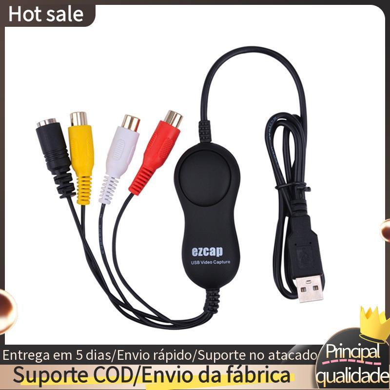 USB 2.0 AV S-Video Gravação De Vídeo Analógico 158 Placa De Captura De Áudio E Para Player V8 Hi8 Filmadora Câmera Win/I