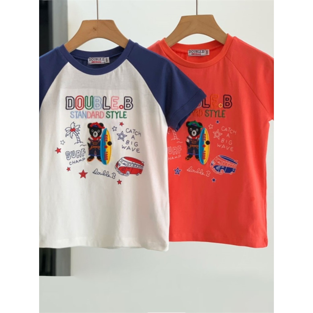 Japonês MK crianças t meninos verão puro algodão fino manga curta camiseta meninos bebê dos desenhos animados bordado ca