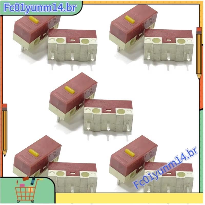 Microinterruptor De Botão Micro-Muto , Ponto Amarelo , 10 Peças , Para Mouse HUANO , 3 Pinos , 20M , Cliques , Conjunto
