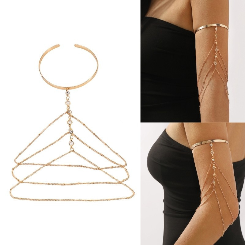 * Pulseira Punho Braço Resina Ferro Ajustável Design Franja Removível Para Roupas Casuais Forma