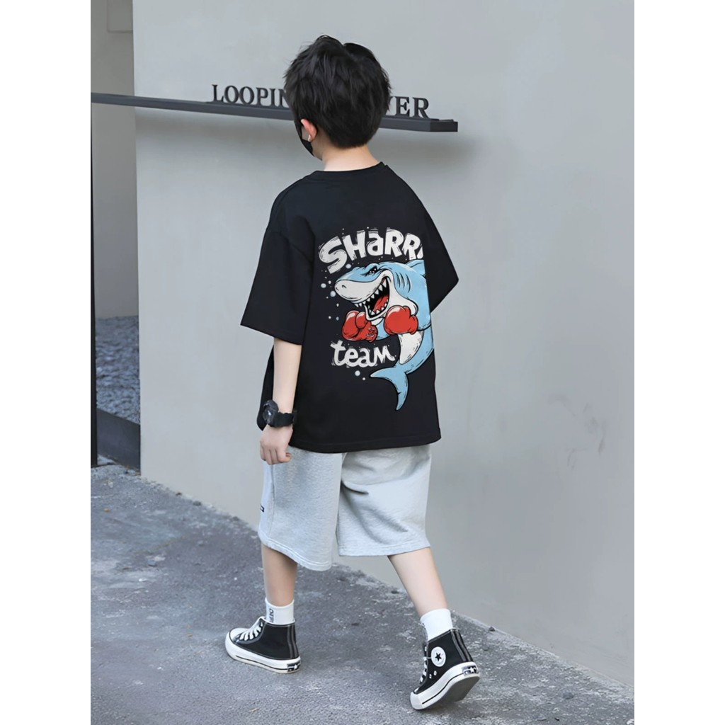 Algodão puro meninos verão bonito camiseta de manga curta 2024 novo estilo meninos grandes crianças camiseta roupas de v