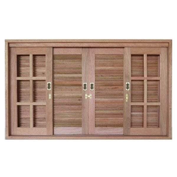Janela de Correr Veneziana Quadriculada Madersilva 120cmx140cmx14cm