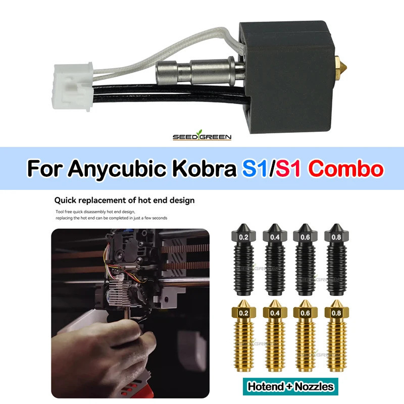 Hotend para Anycubic Kobra S1, Kit Hot End Combo para Anycubic Kobra S1, Bico de Impressão S1C, Acessórios para Impresso