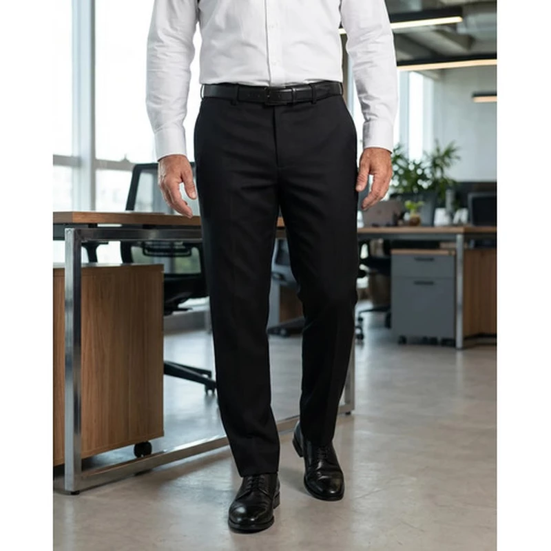 Calça Social Masculina Oxford Slim Fit Alfaiataria Trabalho Escritório Executiva Uniforme Profissional Preta Marinho