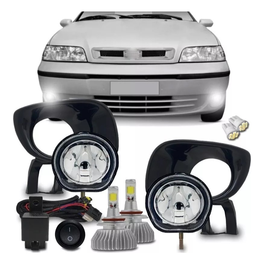 Kit Farol Milha Palio Siena Strada G2 2001 A 2004 + Kit Super Led H1 6000k