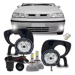 Kit Farol Milha Palio Siena Strada G2 2001 A 2004 + Kit Super Led H1 6000k