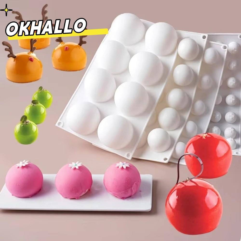 Molde De Chocolate De Esfera De Silicone OKHALLO , Bolo De Bola De Grau Alimentício Em Formato Esférico , Faça Você Mesm