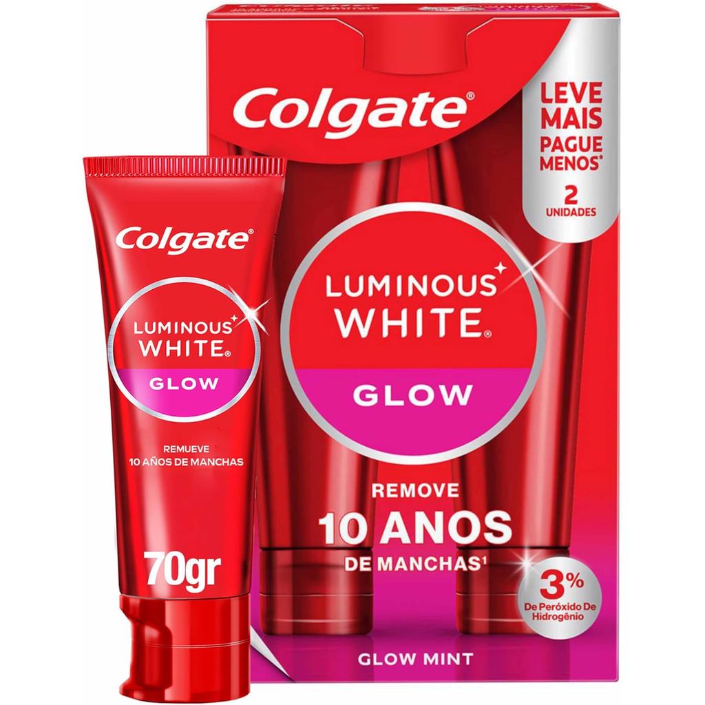 Pack Creme Dental Colgate Luminous White Glow Com 2 Unidades De 70g