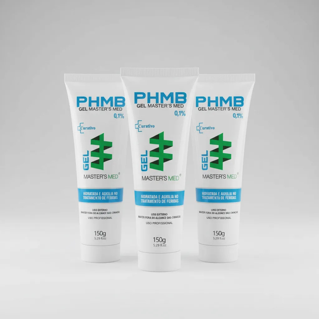 Kit 3 Hidrogel Com Phmb Gel 150g 0,1% Para Feridas Gel Sem Cheiro