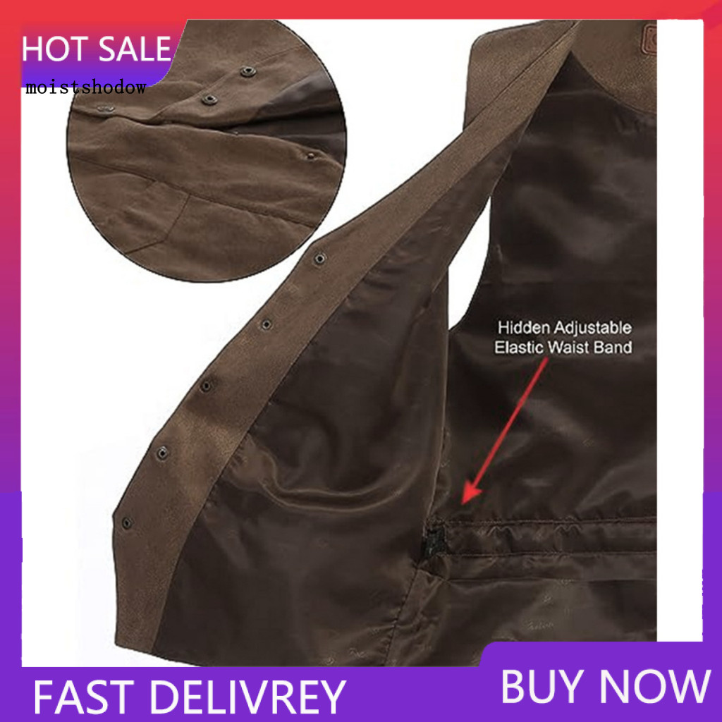 Single Breasted Vest Men Formal Wear Men's Slim Fit V-neck Waistcoat with Pockets Business Suit Sleeveless Solid Color D