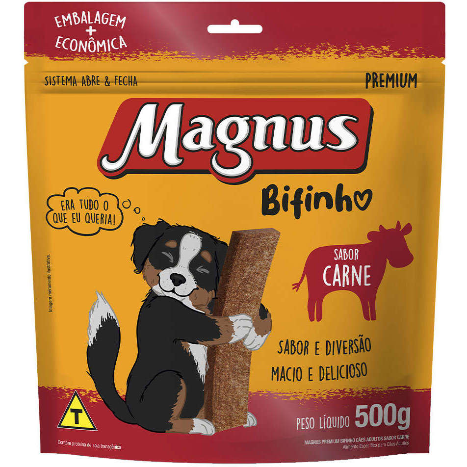 Kit 4 x Magnus Bifinho 500g Sabor Carne