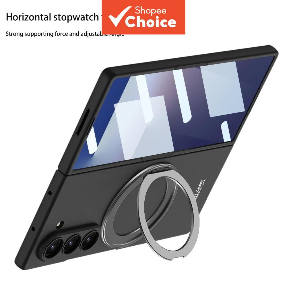 Para Samsung Galaxy Z Fold 7 6 5G Magnético 360 ° Capa Protetora De Plástico Carregamento Sem Fio Com Suporte Giratório 