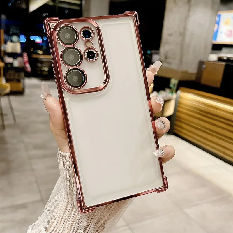 Samsung Galaxy A07 A17 A37 A57 A16 A26 A36 A56 A15 A25 A35 A55 A14 A24 A34 A54 A13 A23 A33 A53 Plating TPU Four Corner