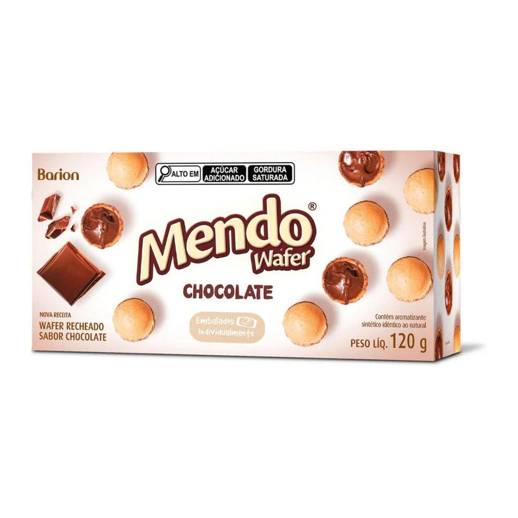 Mendo Wafer Recheio Chocolate com Avelã 120 g BARION