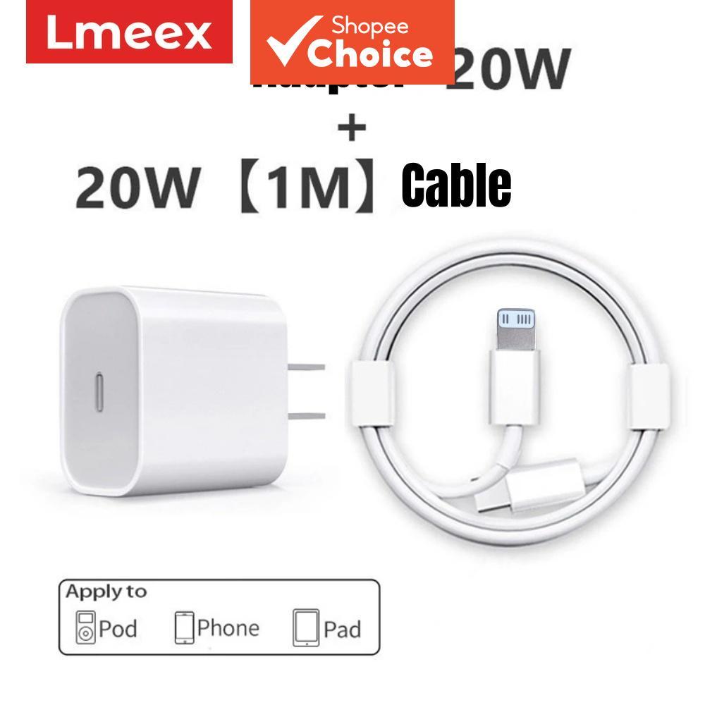 Carregador rápido US Plug PD 20W para iPad Mini Air iPhone 14 13 12 Mini 11 Pro Max XR X XS 8 7 6s Plus com cabo de 1m