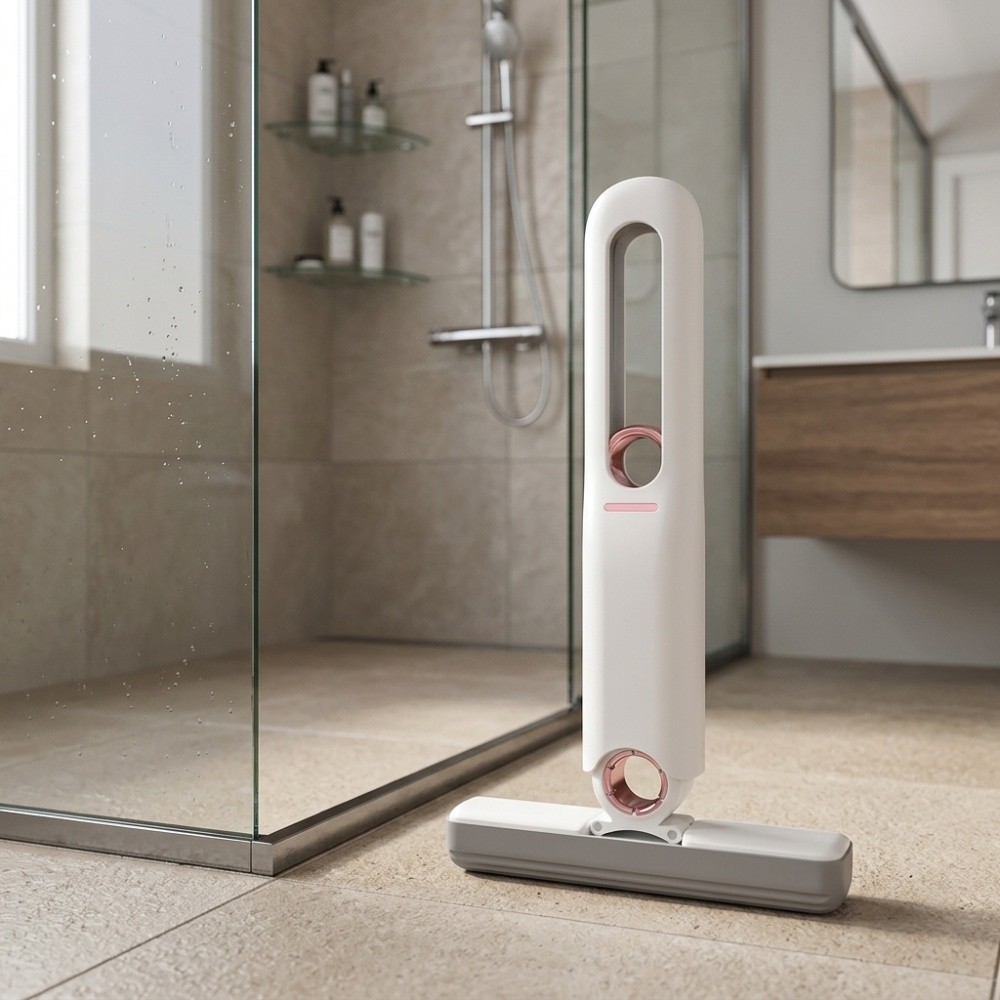 Mop Mini Esfregão Confortável Cabo Antiderrapante Rodo de Esponja Texturizada Remove Manchas Água Sujeira Prático