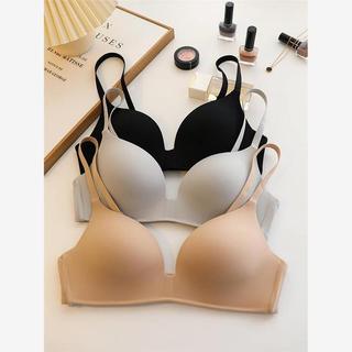 Roupa interior sem costura feminina verão copo fino seios pequenos reunindo sem anel de aço sutiã suporte superior Anti-
