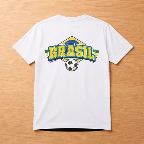Camiseta Masculina Feminina Oversized Estampa Brasil Bola de Futebol Verso Streetwear, Camiseta Unissex Moda Esportiva
