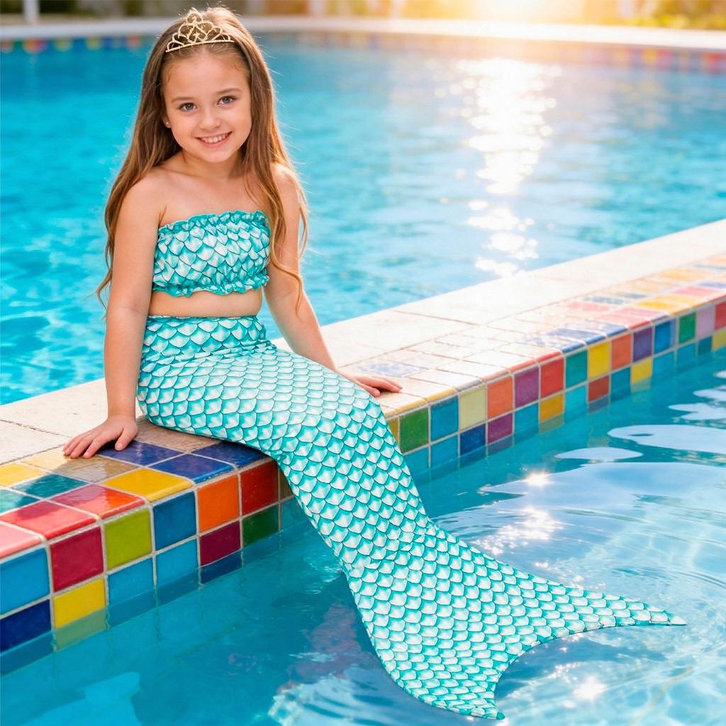 Fantasia Sereia Infantil Calda Que da pra Andar e Top